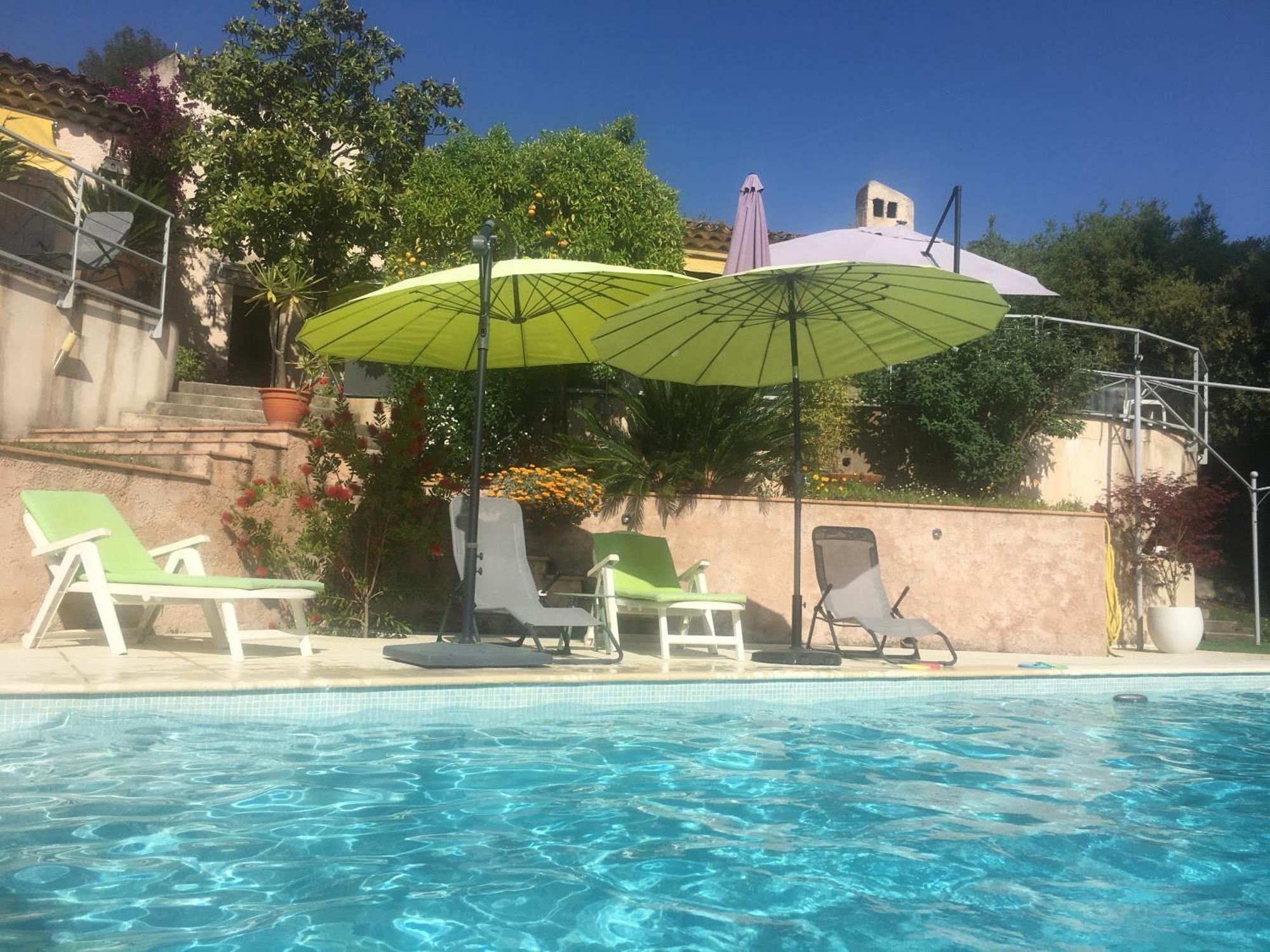Studio Chez Charles Et Marie, Independant De La Maison, Acces Piscine, Tres Calme, Roquefort Les Pins Bagian luar foto
